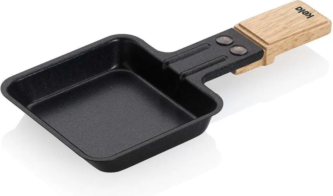 Pannetje voor Steengrill Bedretto, Zwart, Non-stick, Gecoat Staal, Hout
