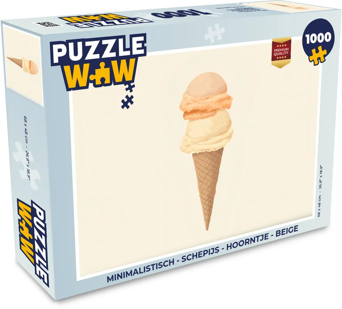 PuzzleWow Minimalistisch Schepijs Hoorntje Legpuzzel 1000 Stuks