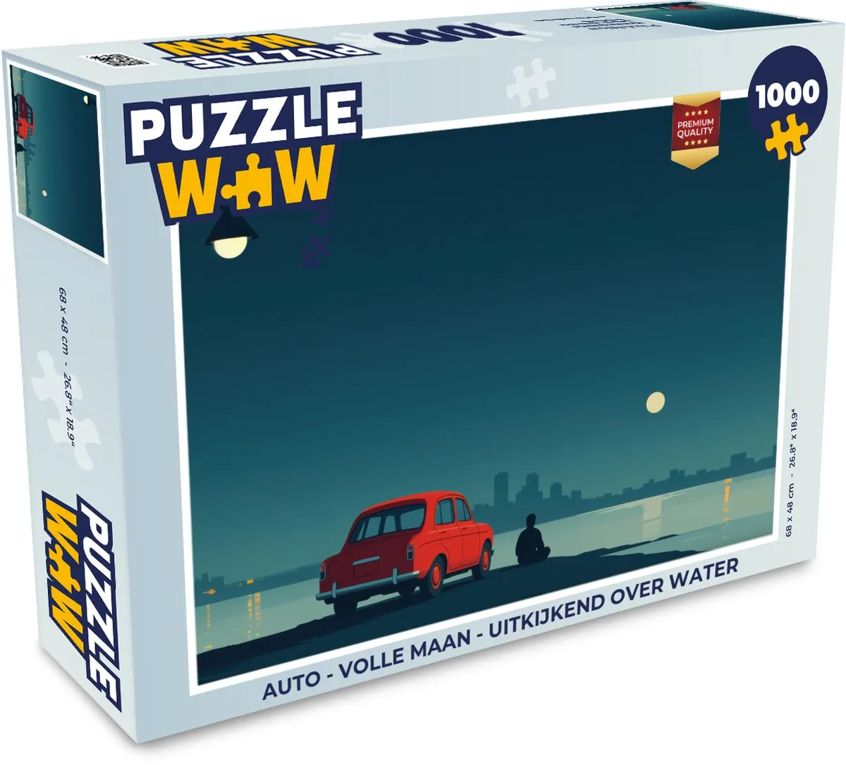 PuzzleWow Volle Maan Legpuzzel 1000 Stuks - Water/Maan