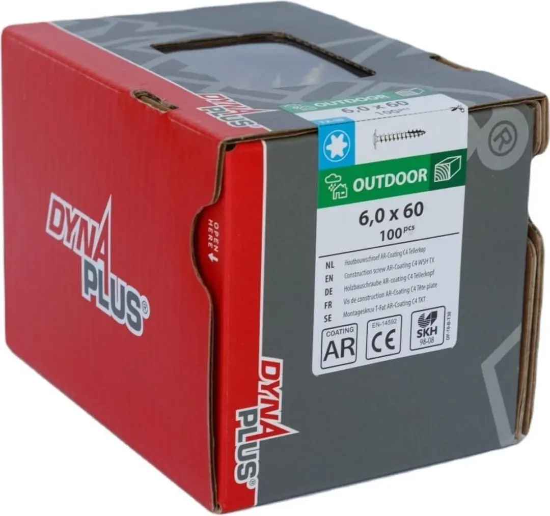 Dynaplus Tellerkop Schroeven 6x60mm Torx 30 - 100 stuks - afbeelding 4 van 5