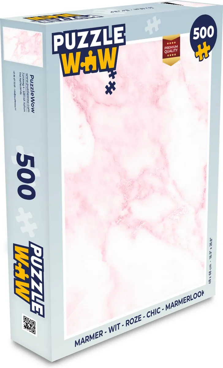 PuzzleWow Marmerlook Legpuzzel 500 Stuks - Multicolor