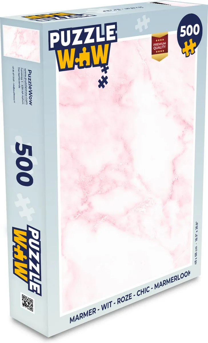 PuzzleWow Marmerlook Legpuzzel 500 Stuks - Multicolor