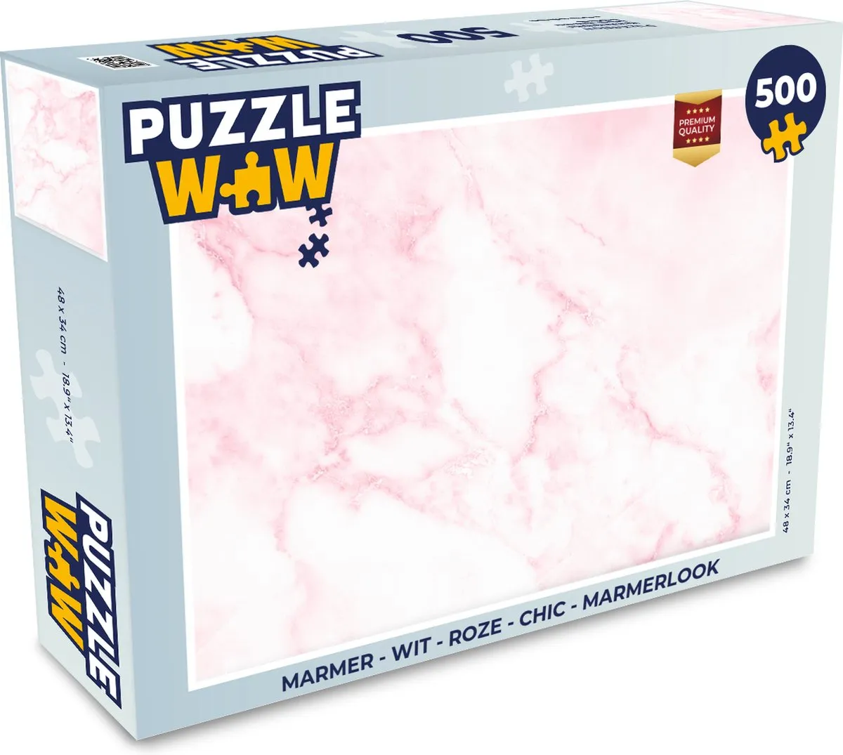 PuzzleWow Marmerlook Legpuzzel 500 Stuks - Multicolor