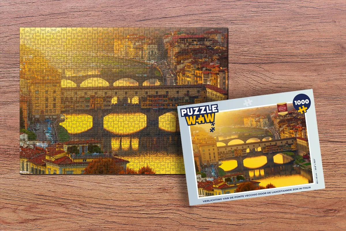 PuzzleWow Ponte Vecchio Legpuzzel 1000 Stuks - Multicolor