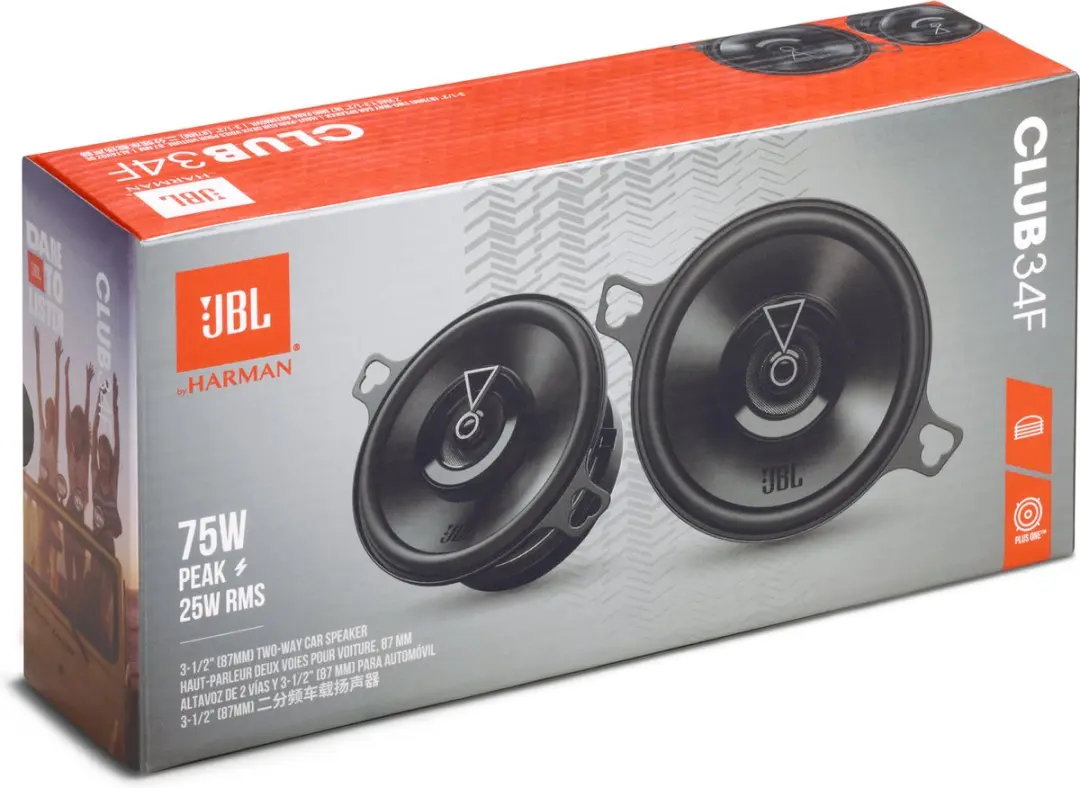 JBL Club 34F Autospeakers - 2-weg 75W Set van 2 - Zwart