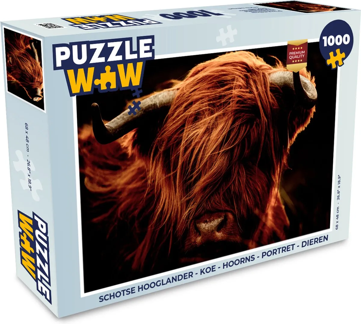 PuzzleWow Schotse Hooglander Legpuzzel 1000 Stuks - Multicolor