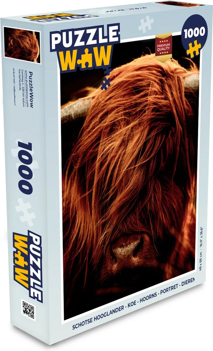 PuzzleWow Schotse Hooglander Legpuzzel 1000 Stuks