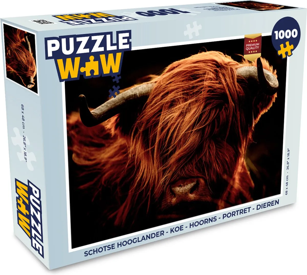 PuzzleWow Schotse Hooglander Legpuzzel 1000 Stuks - Multicolor