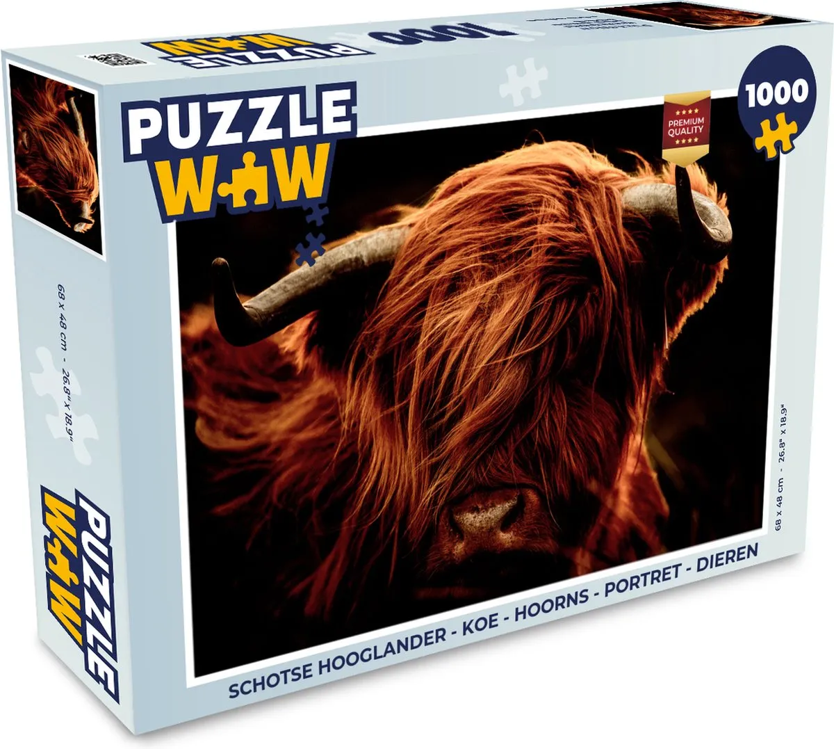 PuzzleWow Schotse Hooglander Legpuzzel 1000 Stuks - Multicolor