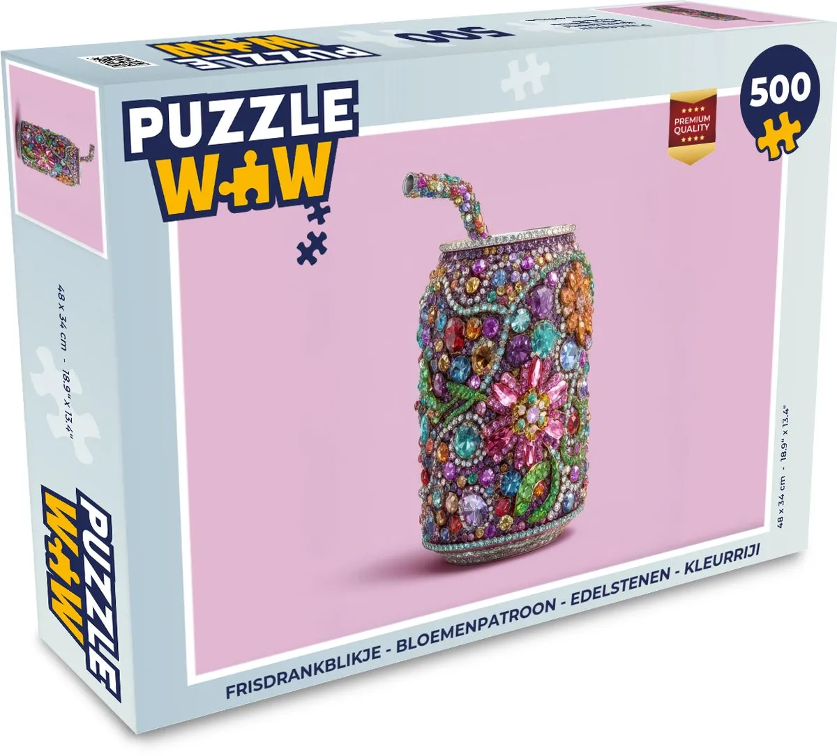 PuzzleWow Frisdrankblikje Bloemenpatroon Legpuzzel 500 Stuks