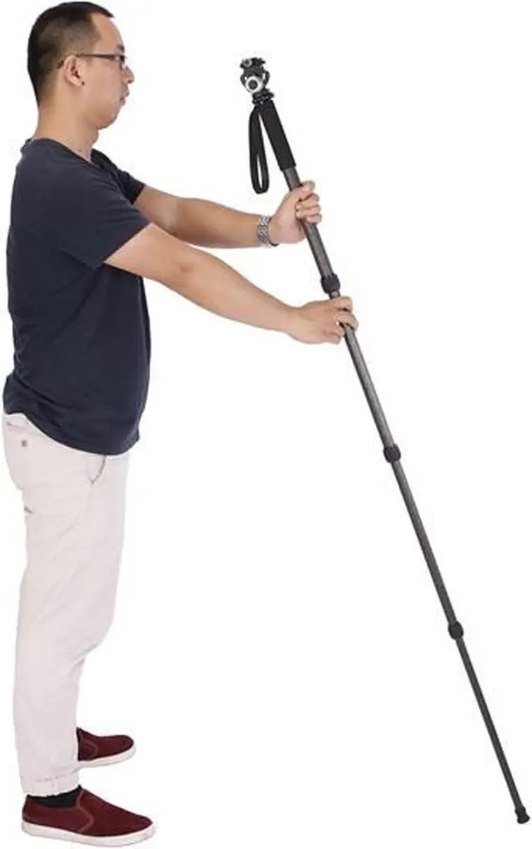LeoFoto MP-284C Carbon Monopod - 4 Secties - Zwart