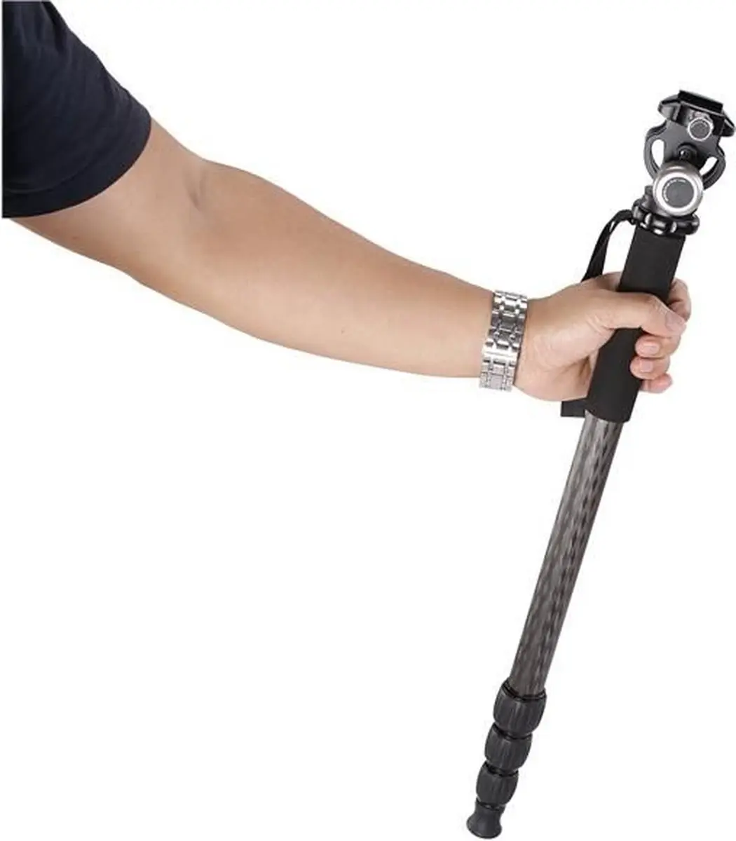 LeoFoto MP-284C Carbon Monopod - 4 Secties - Zwart