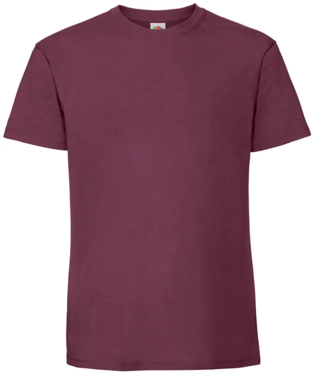 T-shirt Fruit Of The Loom Iconische 195 Premium Tees Volwassen Burgundy
