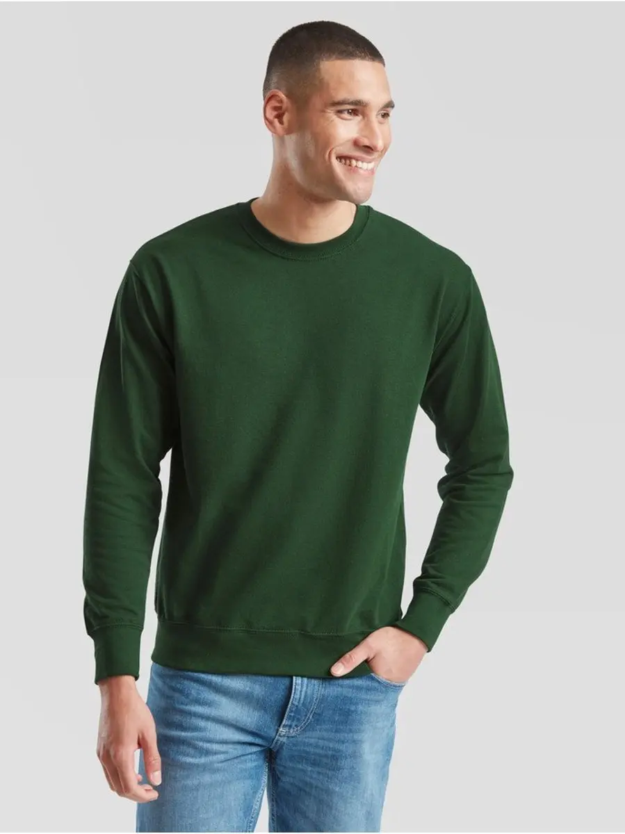 Fruit Of The Loom Adulto lichtgewicht ingezette sweatsweatshirt Verde Oscuro