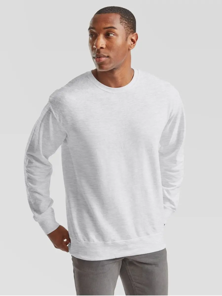 Fruit Of The Loom Adulto lichtgewicht set-in sweatsweatshirt grijs