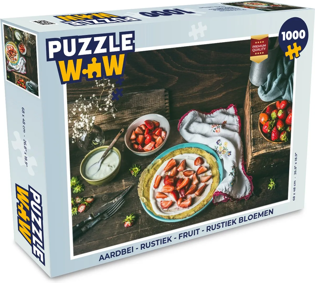 PuzzleWow Aardbei Rustiek Bloemen Legpuzzel 1000 Stuks
