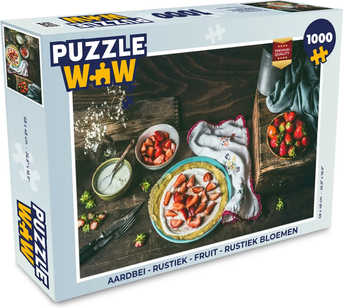 PuzzleWow Aardbei Rustiek Bloemen Legpuzzel 1000 Stuks - Multicolor