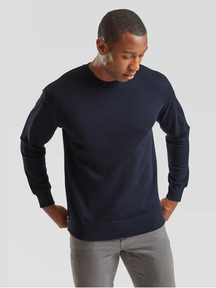 Fruit Of The Loom Adulto lichtgewicht ingezette sweatsweatshirt Marino Oscuro