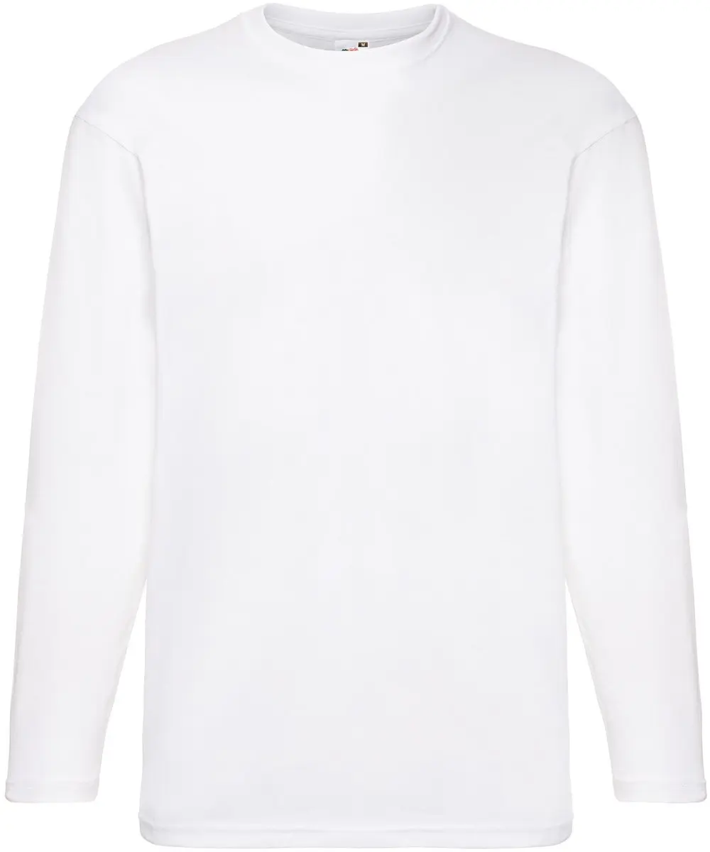 T-shirt Fruit Of The Loom Valueweight Lange Mouw Blanco