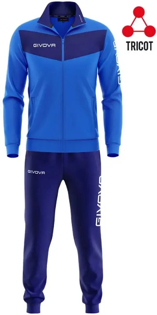 Givova Visa Trainingspak 5XL - Blauw/Zwart - afbeelding 5 van 5