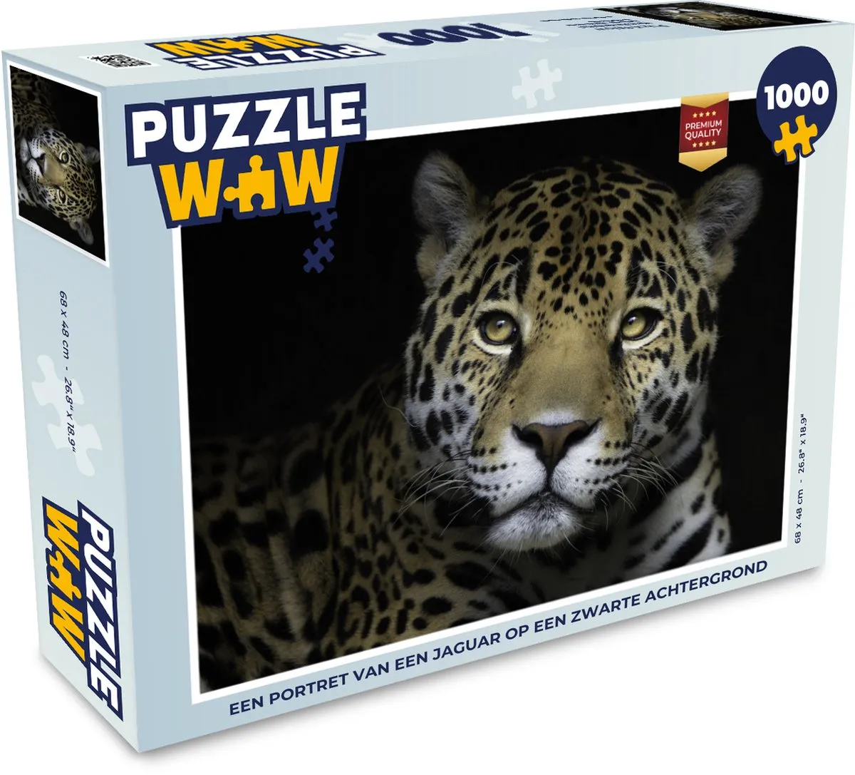 PuzzleWow Jaguar Portret Legpuzzel 1000 Stuks - Multicolor