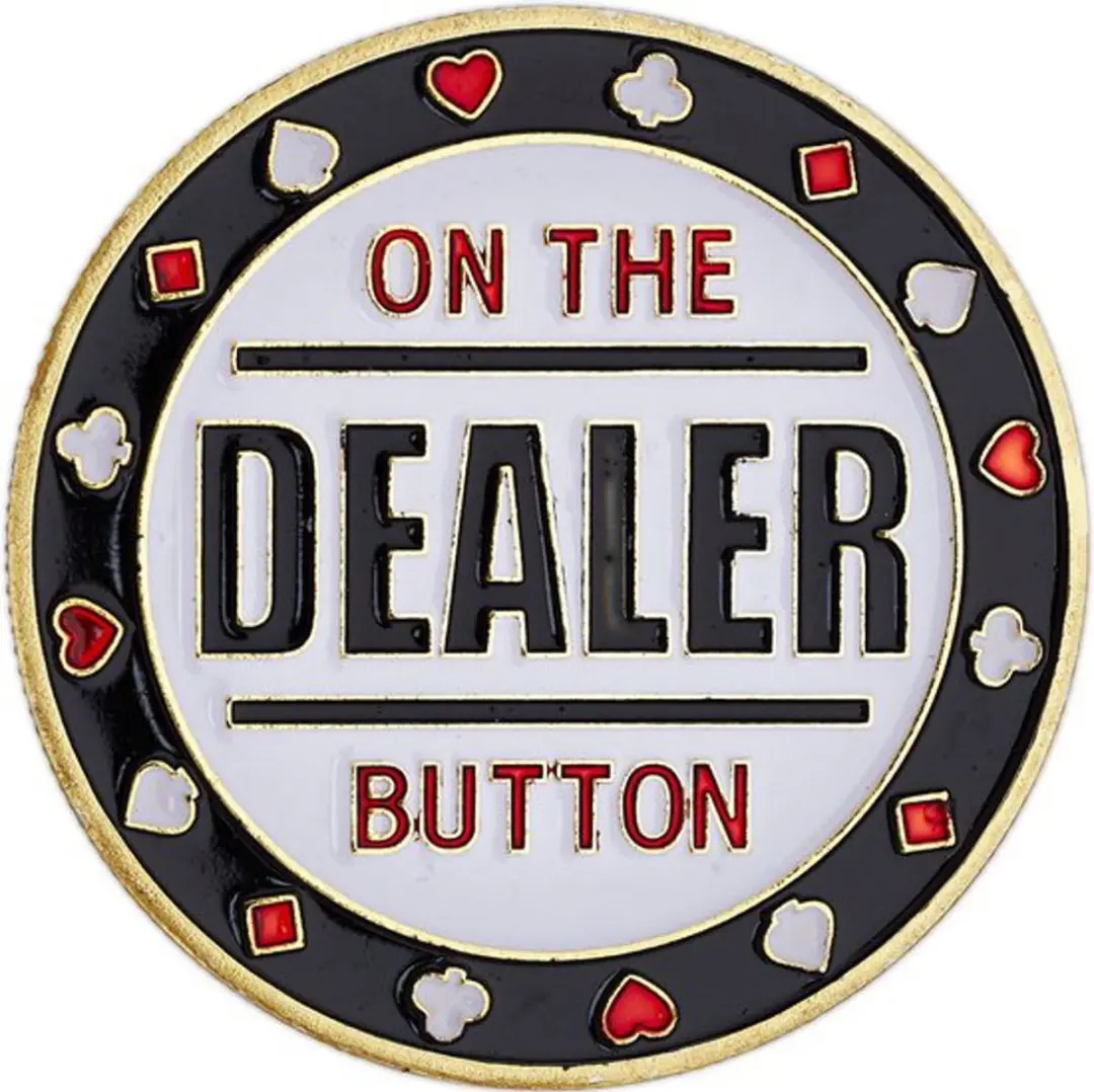 Dealerbutton Poker Metaal 4 cm.