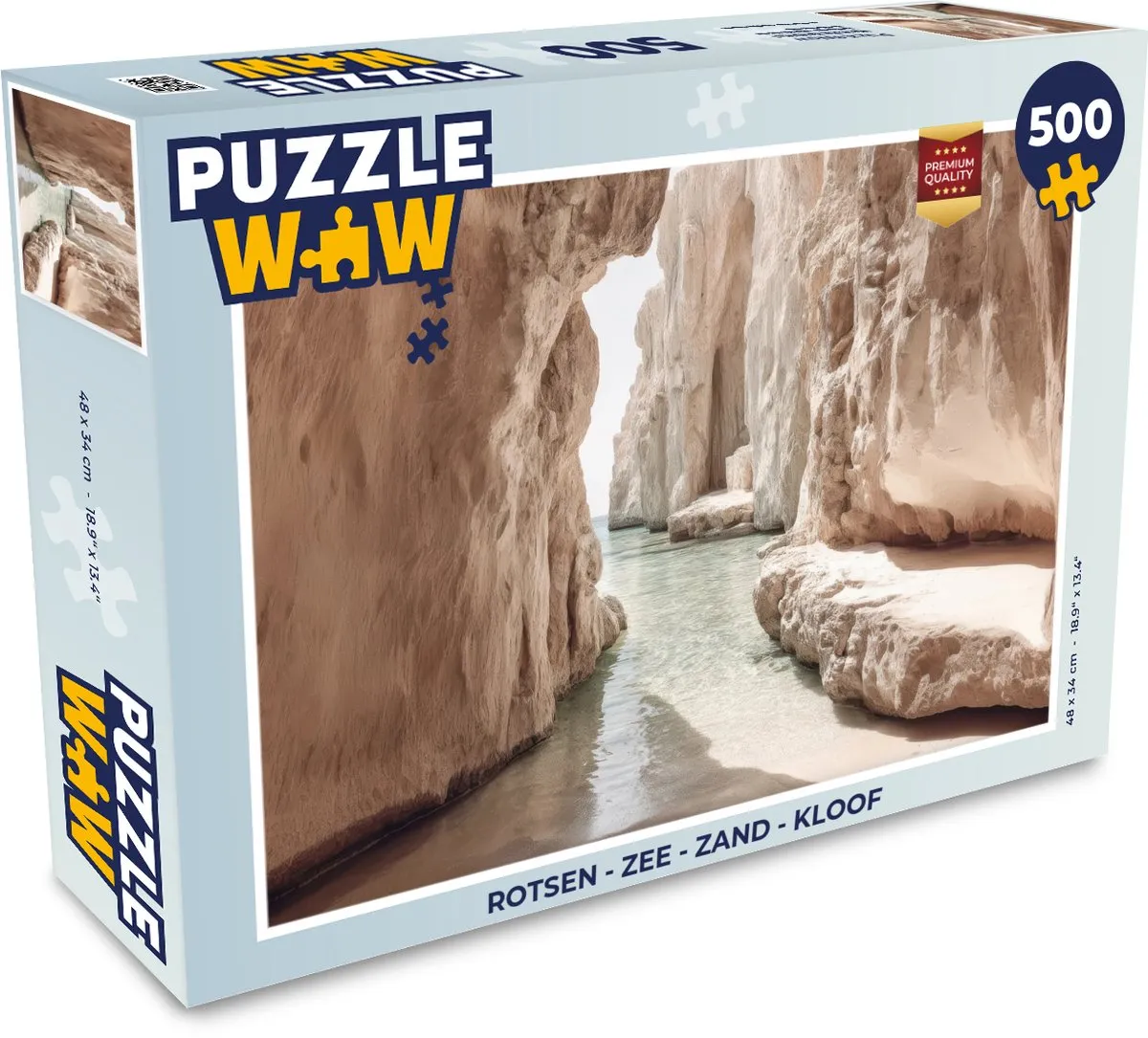 PuzzleWow Legpuzzel Rotsen - Zee - Zand 500 Stuks - 8721406849704