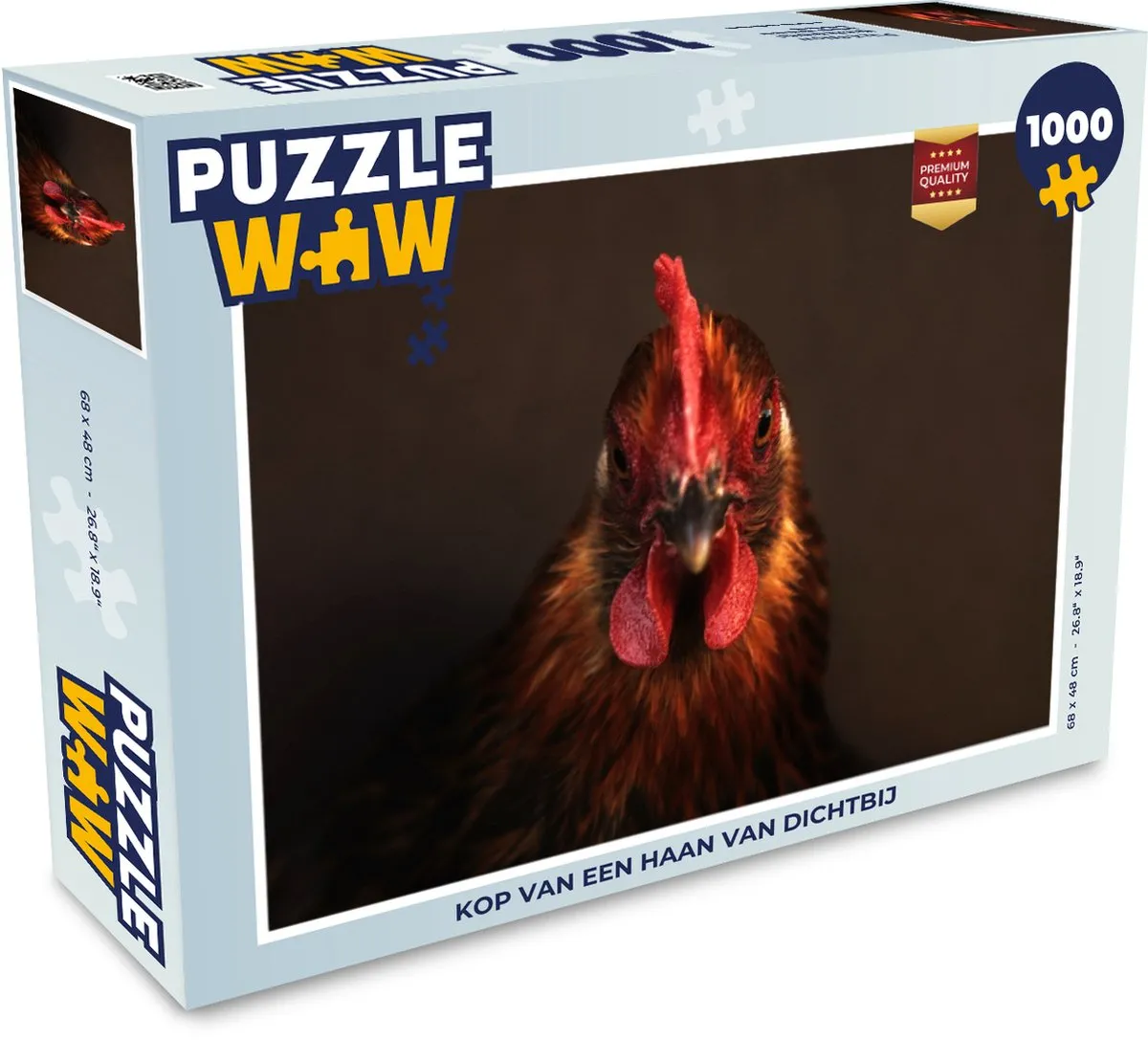 PuzzleWow Legpuzzel Kop van een haan 1000 Stuks