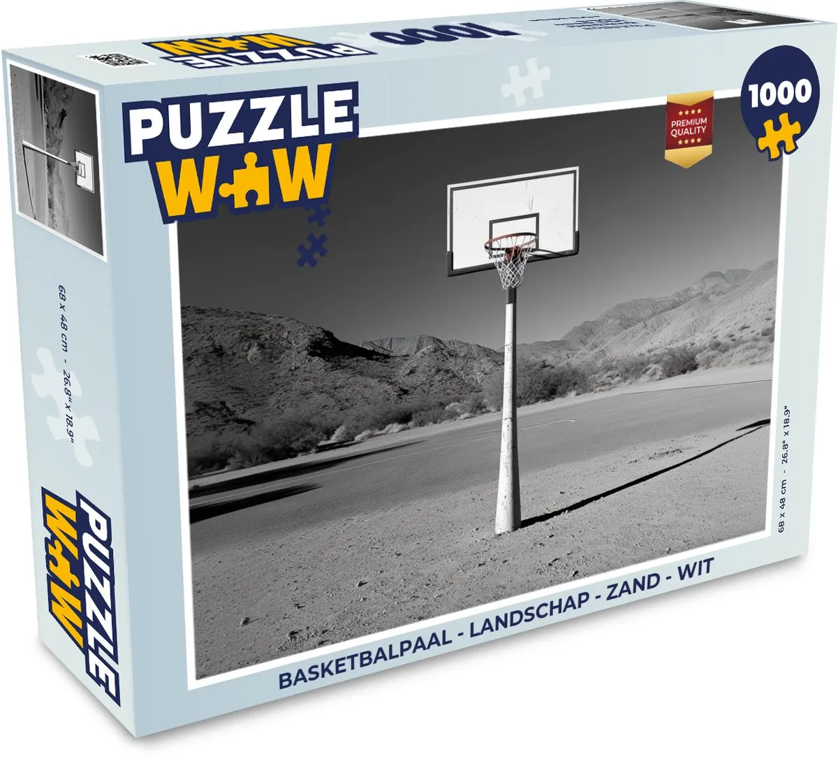 PuzzleWow Basketbalpaal Landschap Puzzel 1000 Stuks - Wit