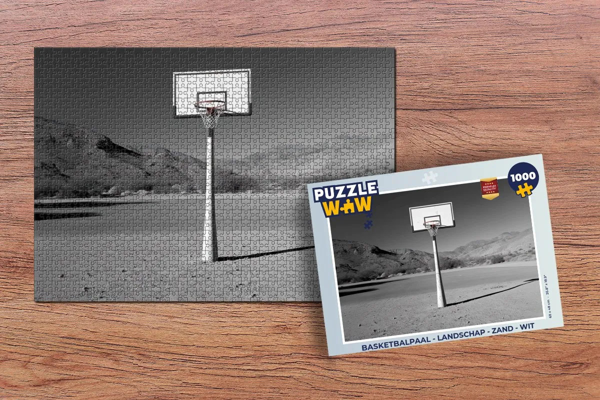 PuzzleWow Basketbalpaal Landschap Puzzel 1000 Stuks - Wit