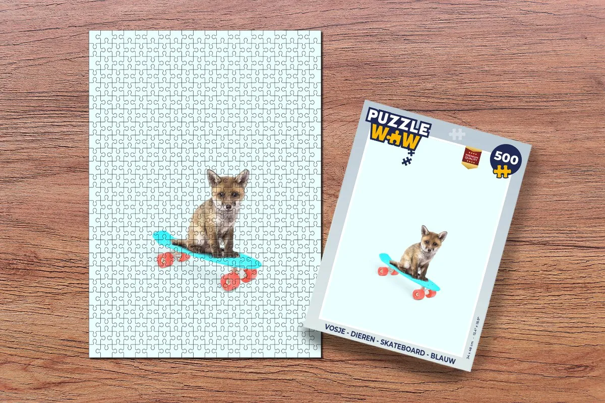 PuzzleWow Vos Skateboard Legpuzzel 500 Stuks - Multicolor
