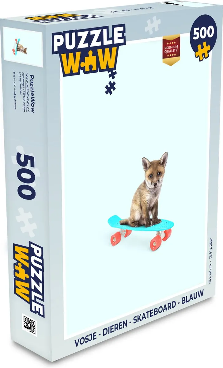 PuzzleWow Vos Skateboard Legpuzzel 500 Stuks