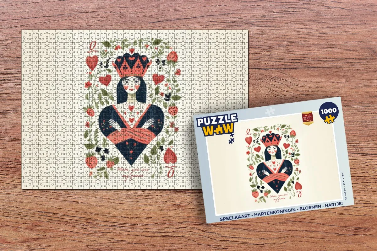 PuzzleWow Legpuzzel Hartenkoningin 1000 Stuks - MPN 8721179513048