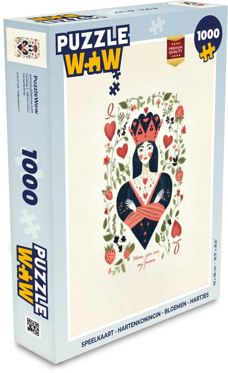 PuzzleWow Legpuzzel Hartenkoningin 1000 Stuks