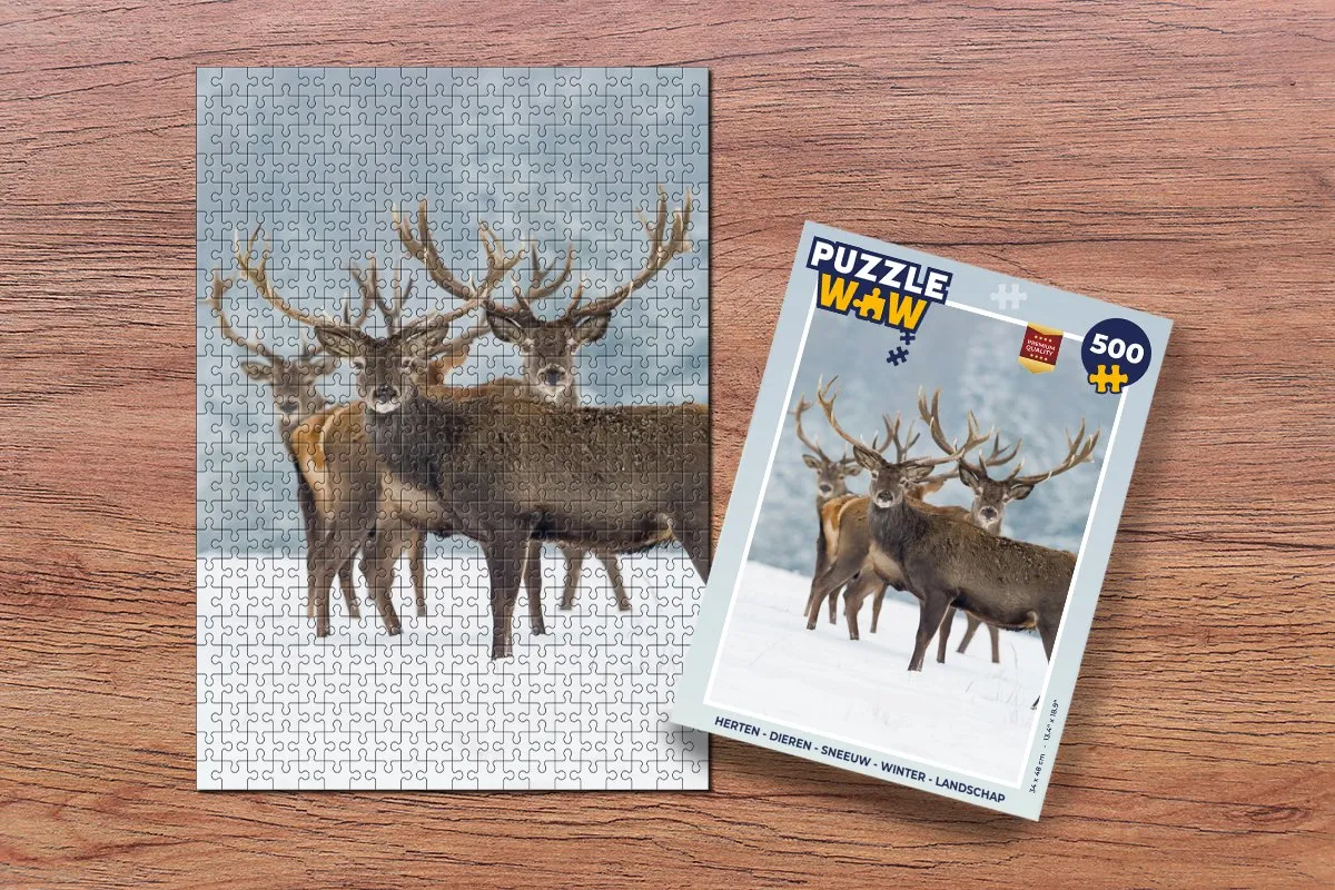 PuzzleWow Hert Puzzel 500 Stuks - Multicolor