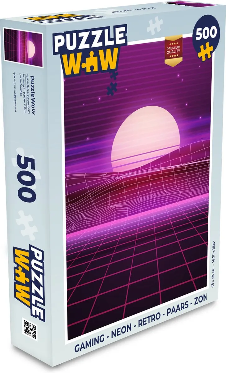 PuzzleWow Neon Retro Legpuzzel 500 Stuks - Multicolor
