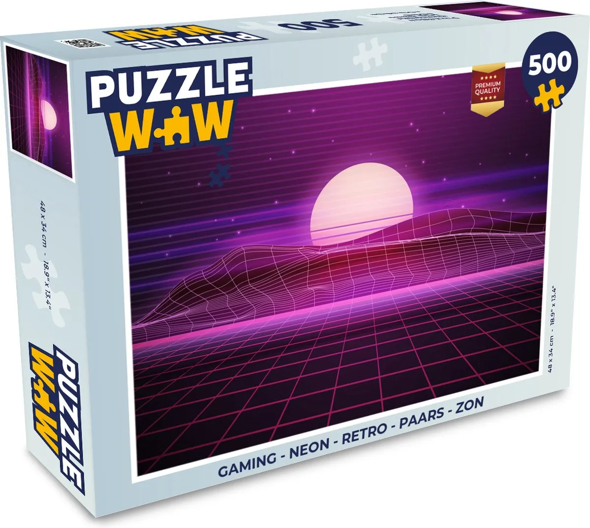 PuzzleWow Neon Retro Legpuzzel 500 Stuks - Multicolor