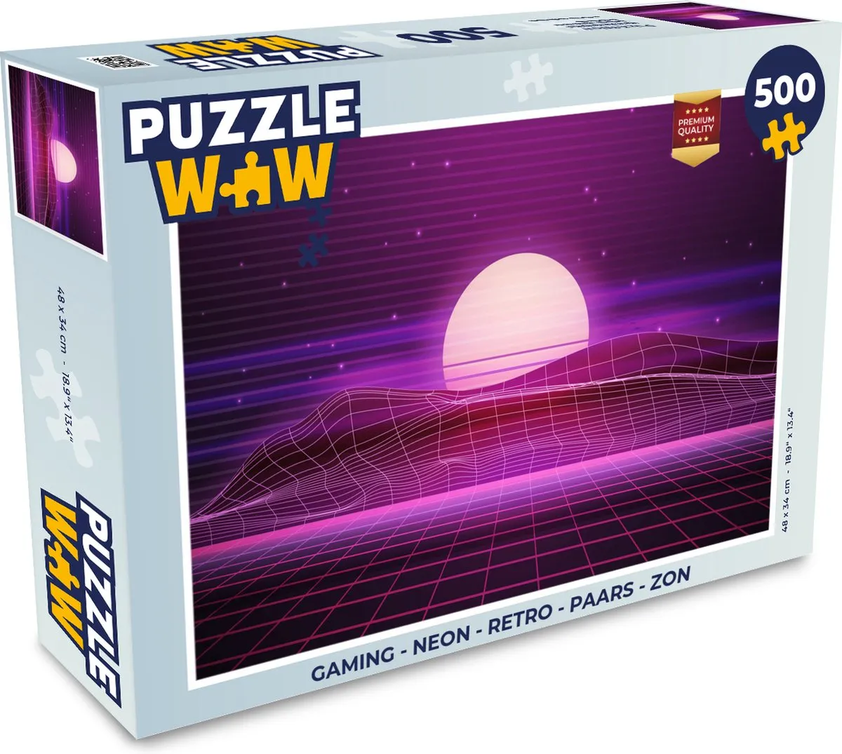 PuzzleWow Neon Retro Legpuzzel 500 Stuks - Multicolor