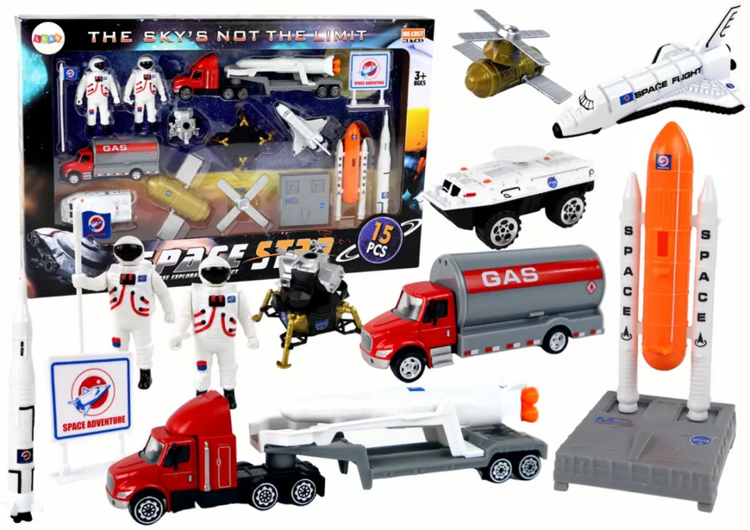 Set figuren Space Truck Rocket 15 El.