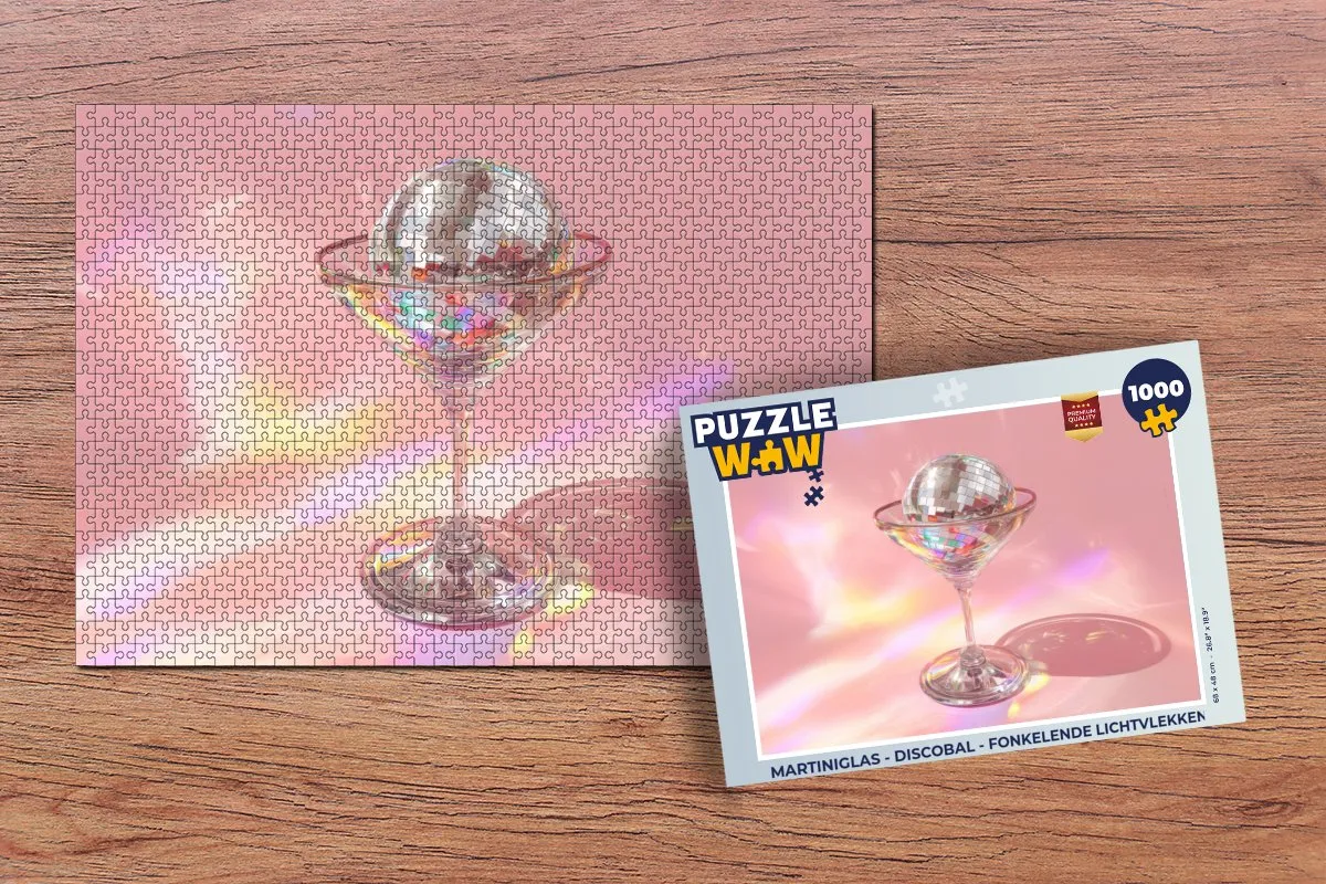 PuzzleWow Martiniglas Discobal Legpuzzel 1000 Stuks