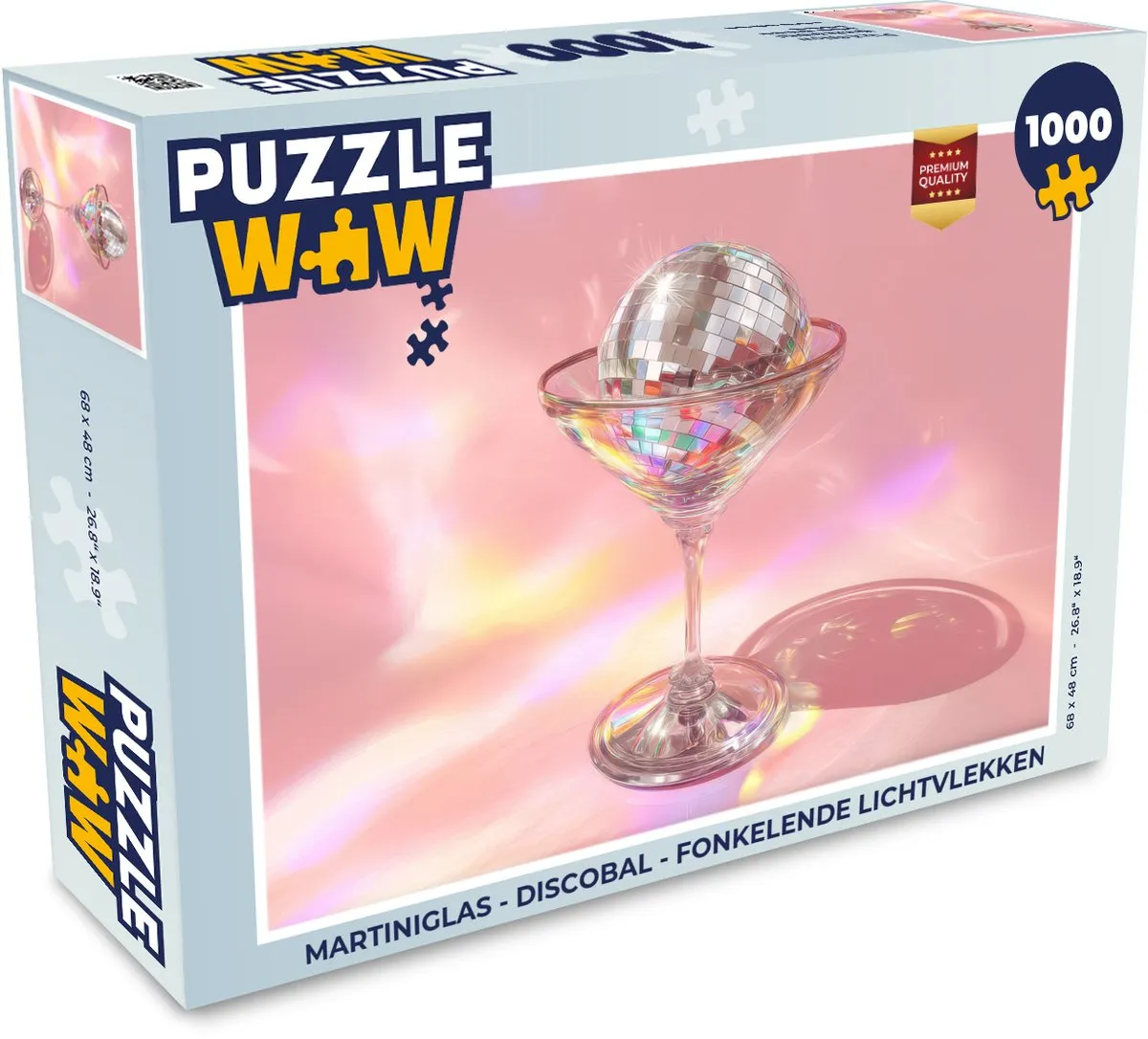 PuzzleWow Martiniglas Discobal Legpuzzel 1000 Stuks