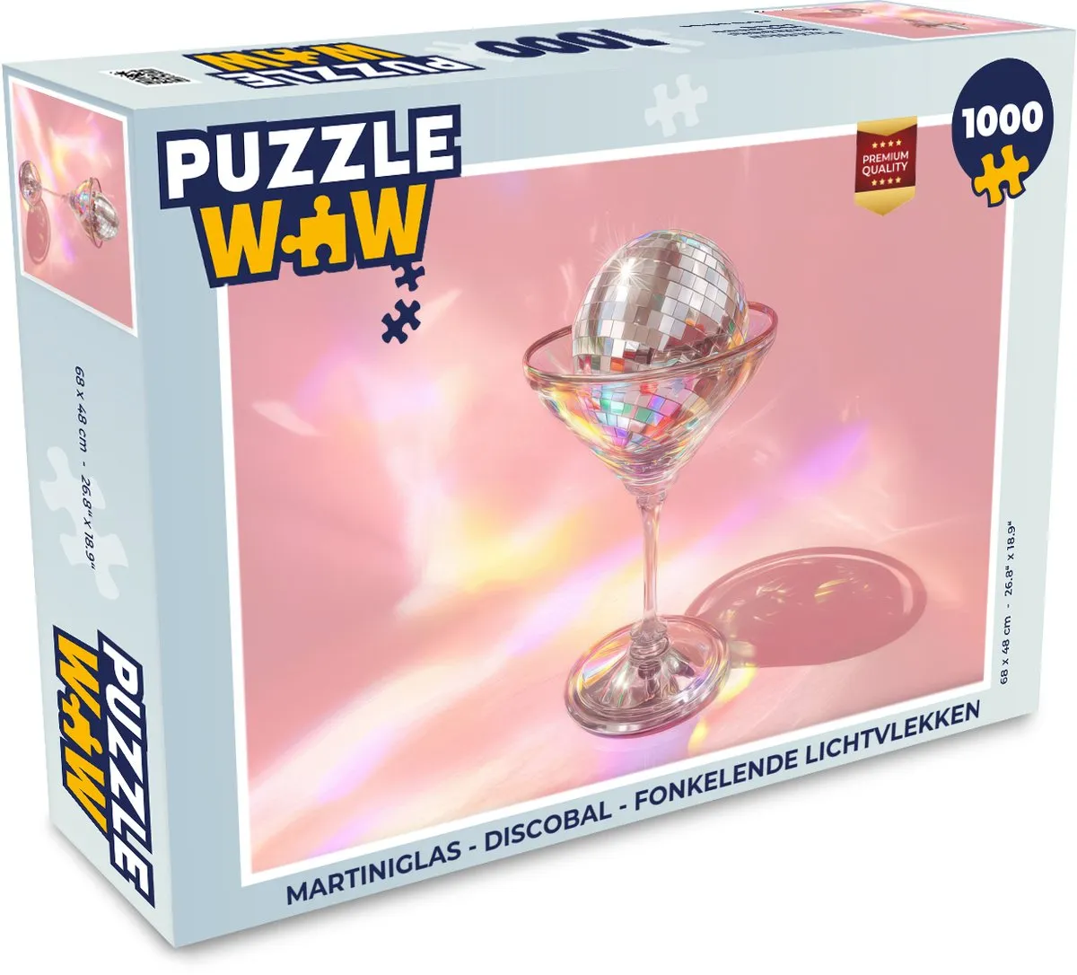 PuzzleWow Martiniglas Discobal Legpuzzel 1000 Stuks
