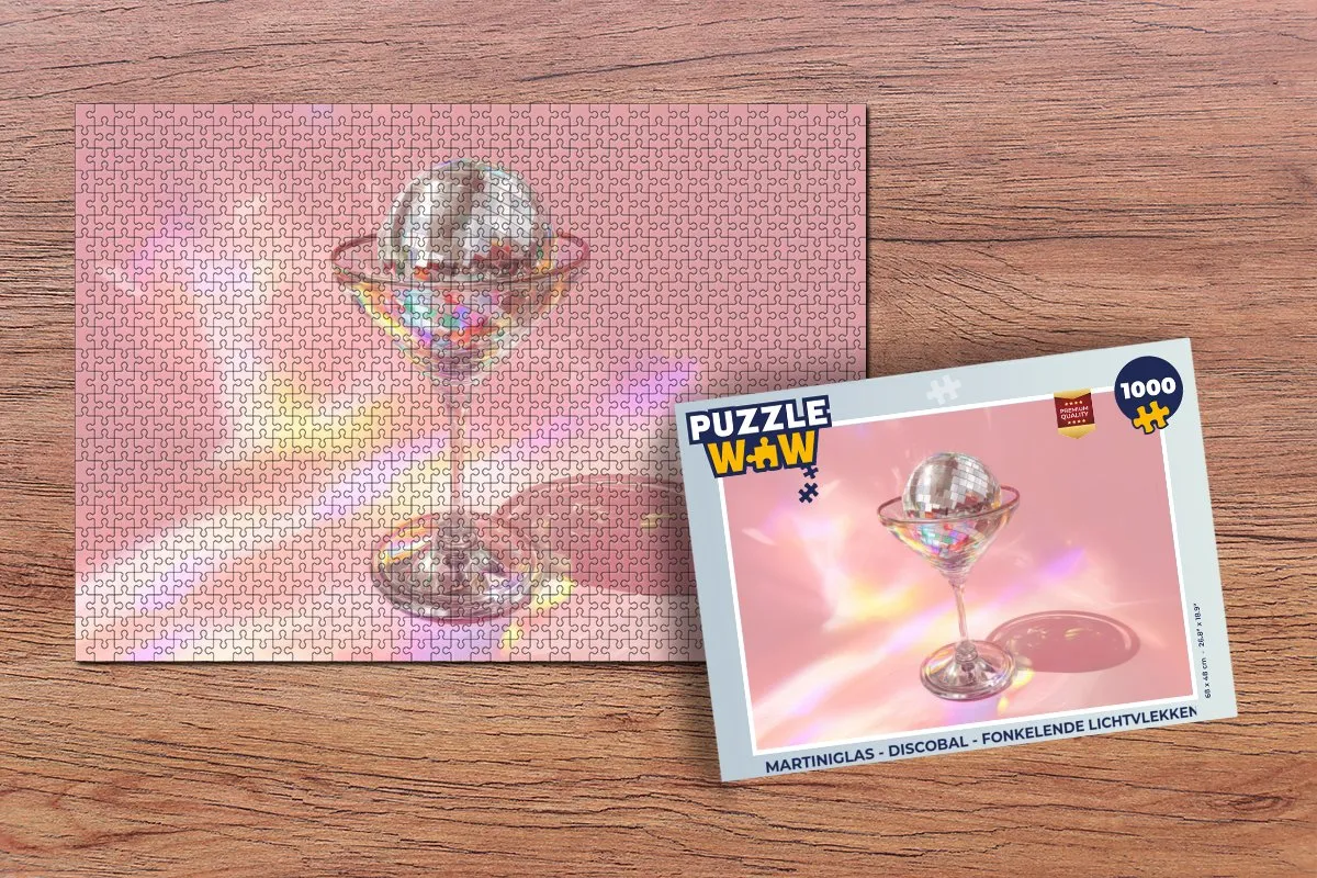 PuzzleWow Martiniglas Discobal Legpuzzel 1000 Stuks