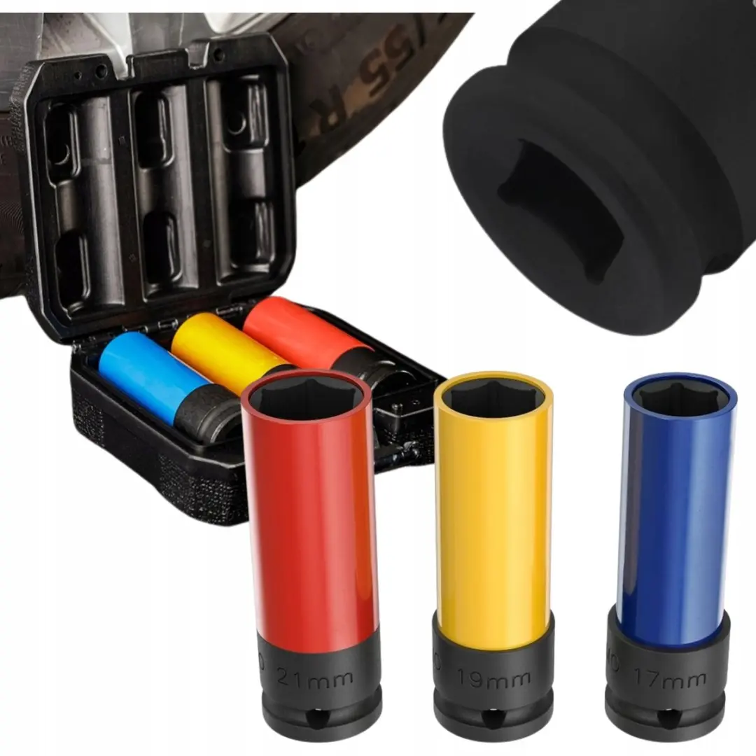 Parkside Set Slagdoppen Velgen 1/2" 17/19/21mm