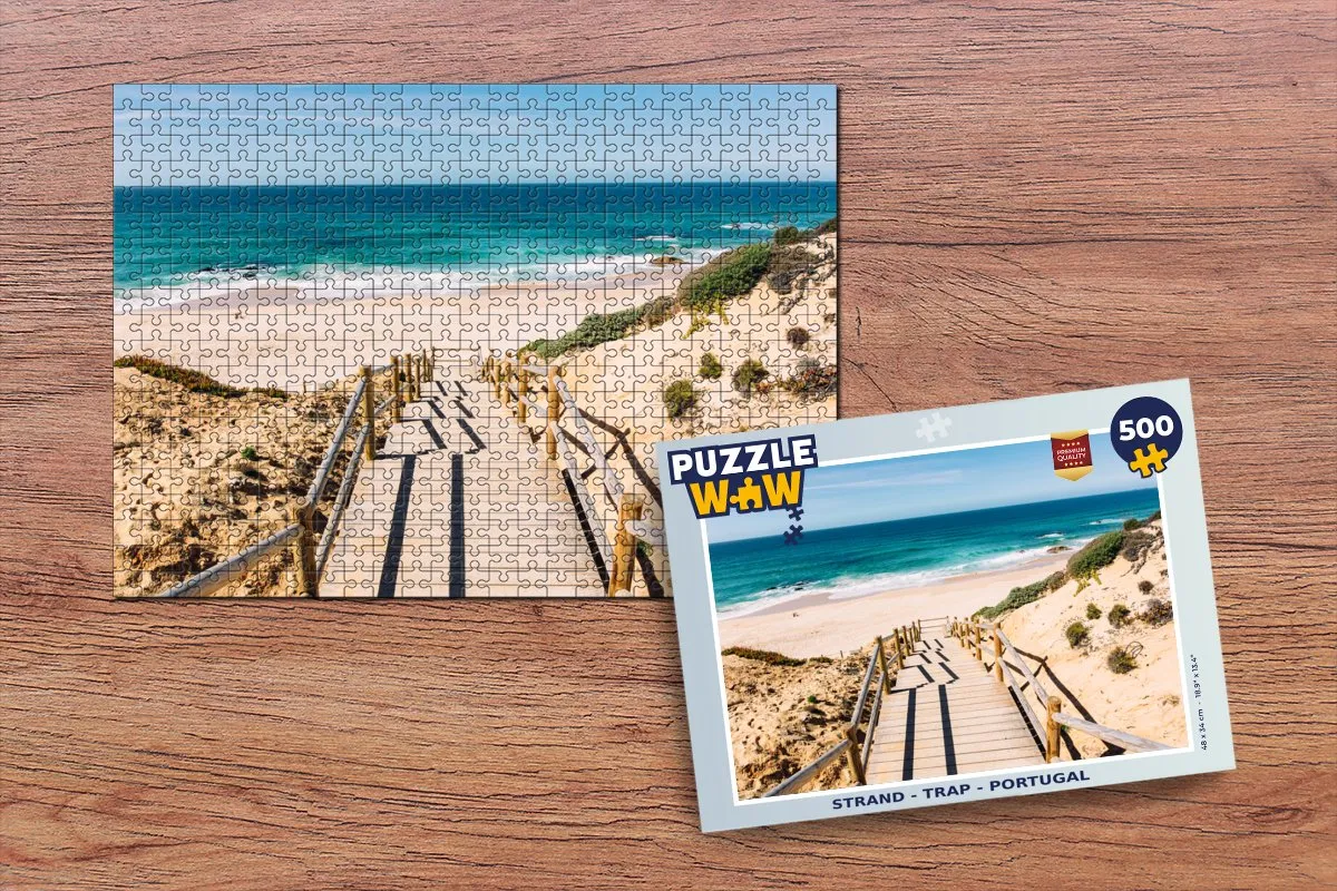 PuzzleWow Legpuzzel 500 Stuks - Portugal Strand - Multicolor