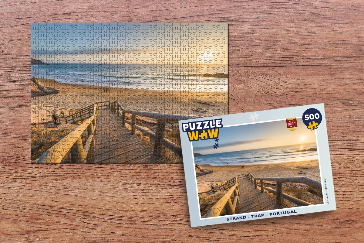 PuzzleWow Legpuzzel 500 Stuks - Portugal Strand - Multicolor