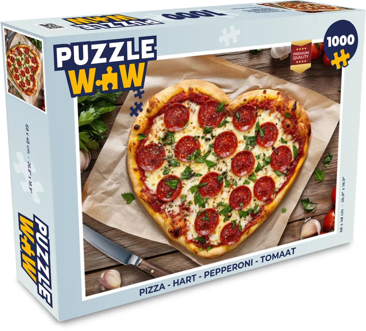 PuzzleWow Pizza Hart Pepperoni Legpuzzel 1000 Stuks