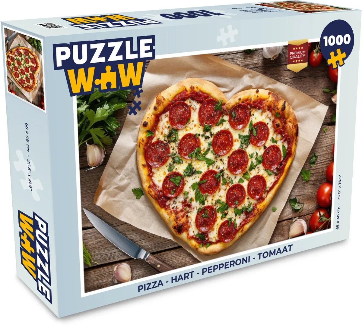 PuzzleWow Pizza Hart Pepperoni Legpuzzel 1000 Stuks
