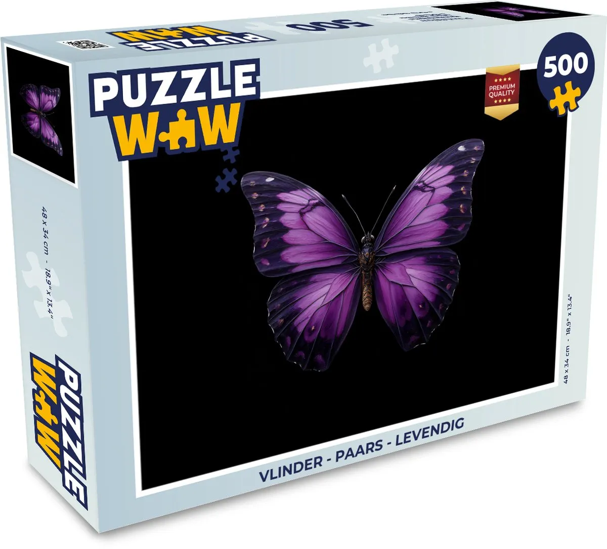 PuzzleWow Vlinder Puzzel 500 Stuks - Paars