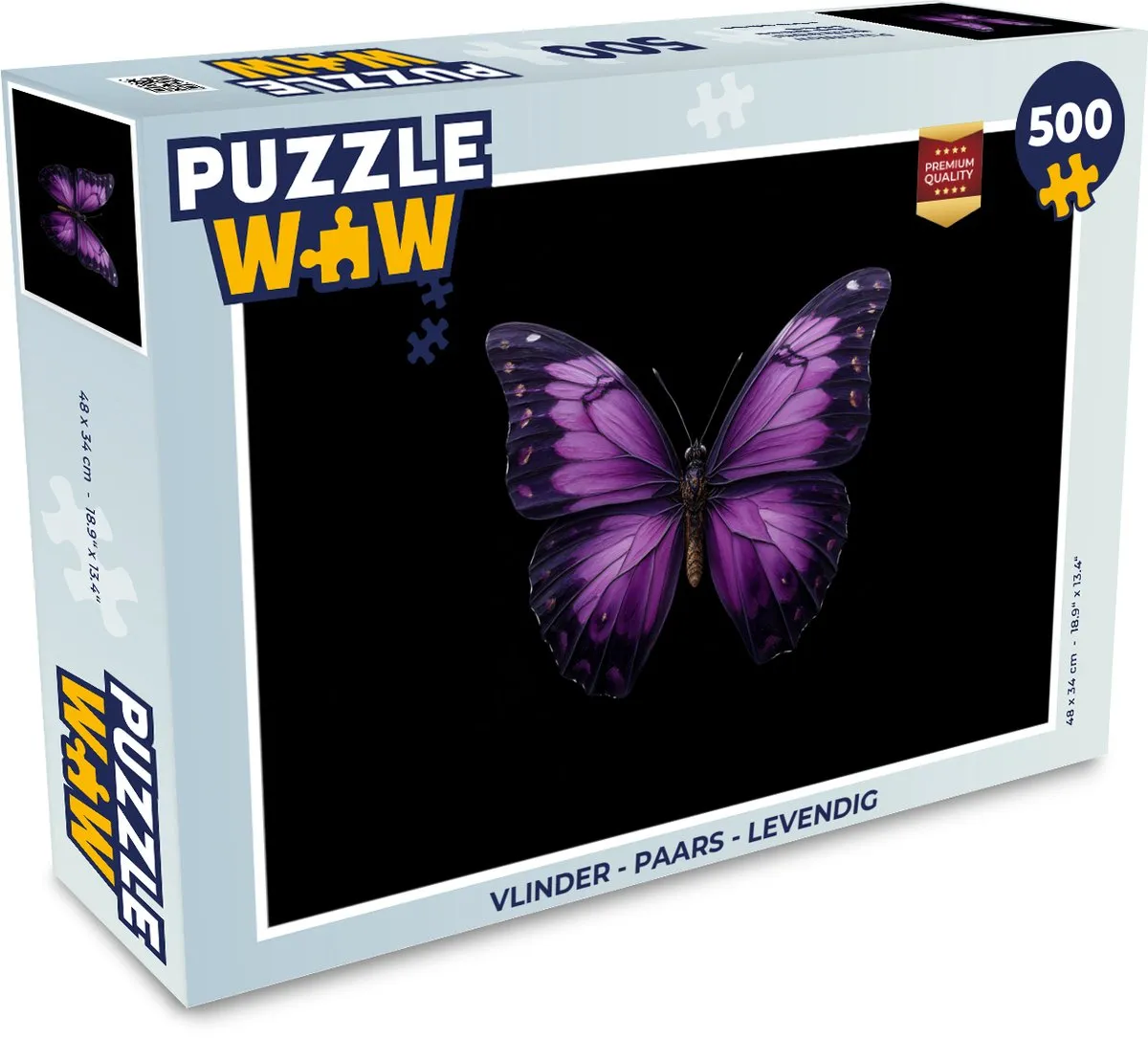 PuzzleWow Vlinder Puzzel 500 Stuks - Paars